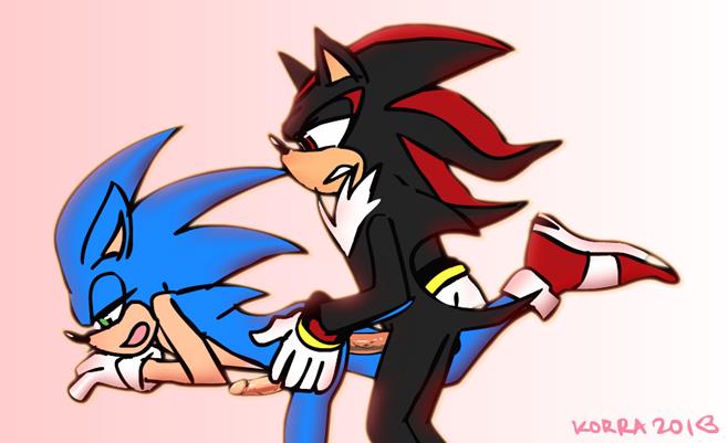 Shadow is dicking down Sonic