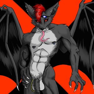 long tongued furry bat with a nice dick poses