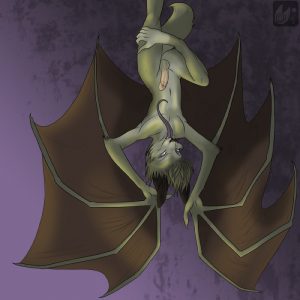 sexy furry bat hangs upside down yaoi pic
