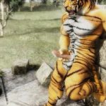 Amazing tiger wank animation