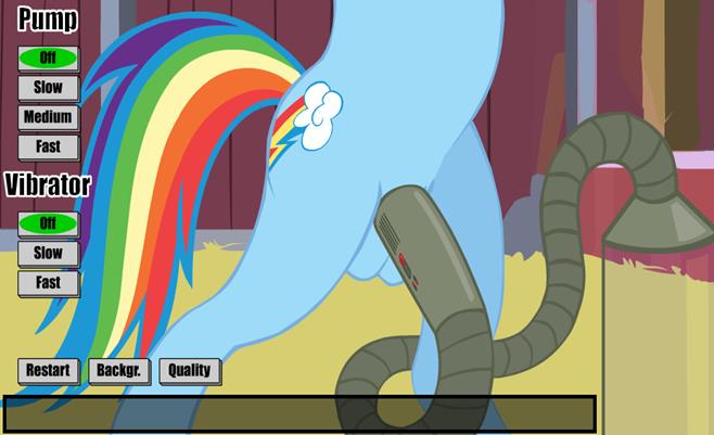My little pony gets his dick pumped and milked