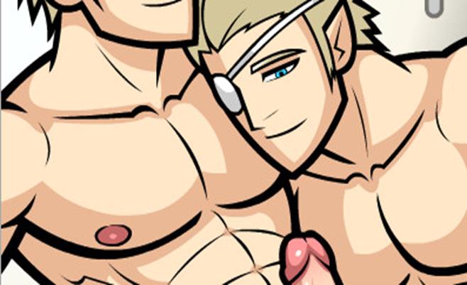 These two hot blonde bara yaoi boys are relaxing naked and he asks for a handjob. You of course give in and stroke his cock until he explodes with cummy passion.